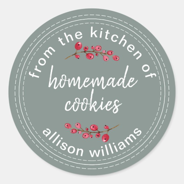 Christmas Cookies From the Kitchen of Kraft Classic Round Sticker (Front)