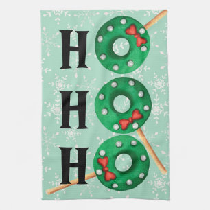 Christmas Cookies Funny Ho Ho Ho Snowflake Dish  Tea Towel