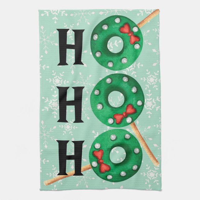 Christmas Cookies Funny Ho Ho Ho Snowflake Dish  Tea Towel (Vertical)