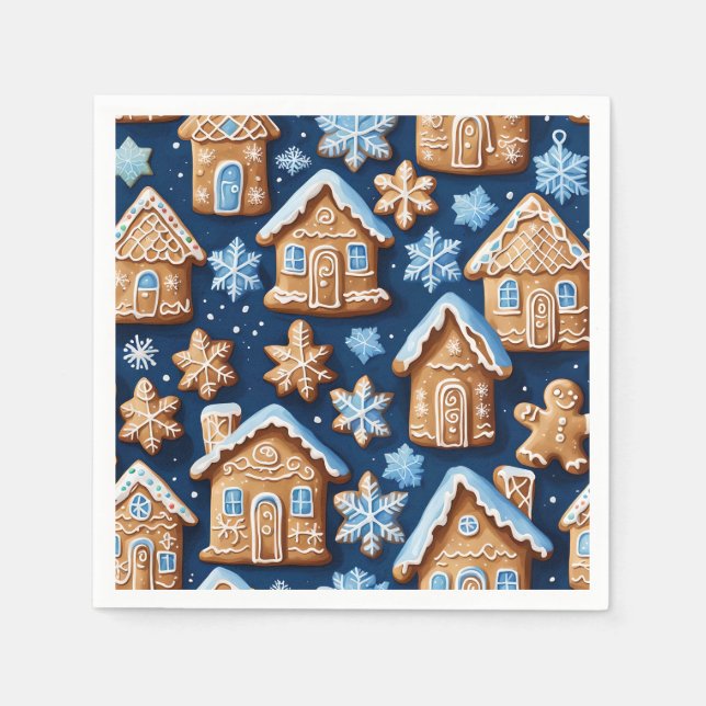 Christmas cookies ginger breadman Winter holiday   Napkin (Front)