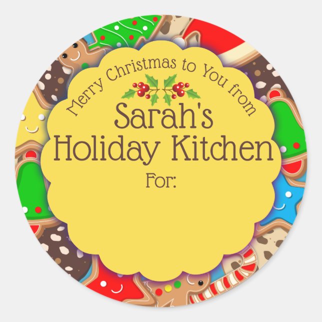 Christmas cookies gingerbread from the kitchen of  classic round sticker (Front)