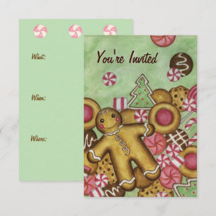 Christmas Cookies Gingerbread Invitations