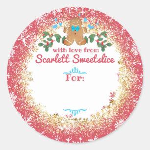 Christmas cookies gingerbread man baking bakery classic round sticker