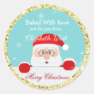 Christmas Cookies, Gold Glitter, Treat Stickers