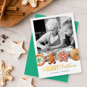 Christmas Cookies Green Holiday Baking Photo Card