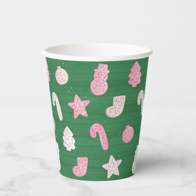 Christmas Cookies Green Paper Cups (Front)