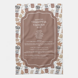 Christmas Cookies Holiday Baking Recipe Keepsake Tea Towel