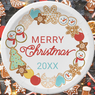 Christmas Cookies Holiday Paper Plate