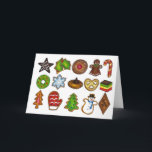 Christmas Cookies Holiday Tree Snowman Sand Tart<br><div class="desc">Created from a series of original marker illustrations, these one-of-a-kind holiday cards feature an assortment of fresh-baked Christmas cookies, including sand tarts, frosted sugar cookies, peanut butter cookies, holly wreaths, and other cookie treats. Matching stickers also available. Don't see what you're looking for? Need help with customisation? Contact Rebecca to...</div>