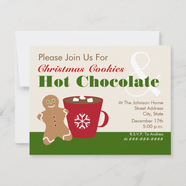 Christmas Cookies & Hot Chocolate Invitation (Front)