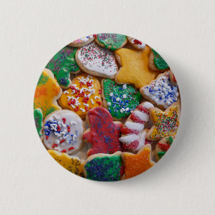 Christmas Cookies I Colourful Holiday Baking 6 Cm Round Badge