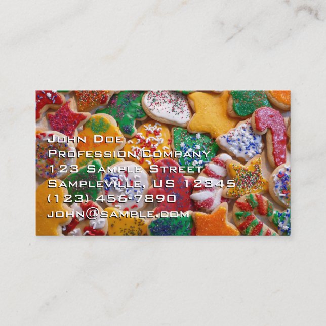 Christmas Cookies I Colourful Holiday Baking Business Card (Front)