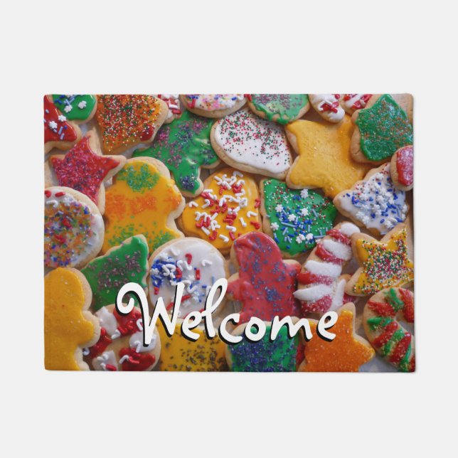 Christmas Cookies I Colourful Holiday Baking Doormat (Front)
