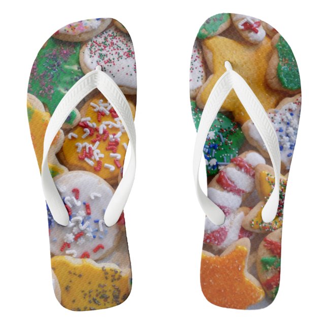 Christmas Cookies I Colourful Holiday Baking Flip Flops (Footbed)