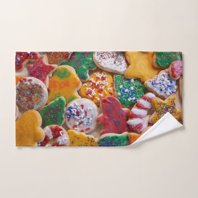 Christmas Cookies I Colourful Holiday Baking Hand Towel (Hand Towel)