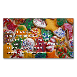 Christmas Cookies I Colourful Holiday Baking Magnetic Business Card