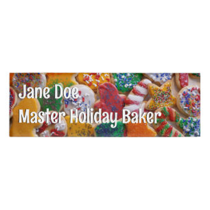 Christmas Cookies I Colourful Holiday Baking Name Tag