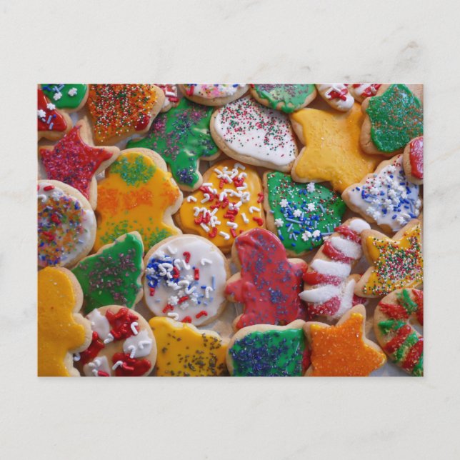 Christmas Cookies I Colourful Holiday Baking Postcard (Front)