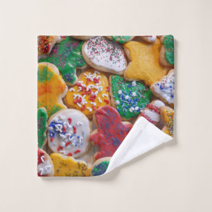 Christmas Cookies I Colourful Holiday Baking Wash Cloth