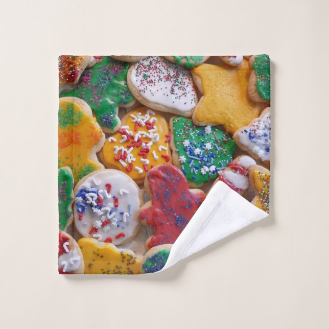 Christmas Cookies I Colourful Holiday Baking Wash Cloth (Wash Cloth)