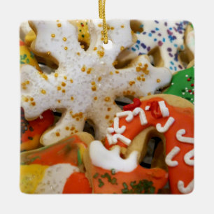 Christmas Cookies II Colourful Holiday Baking Ceramic Ornament