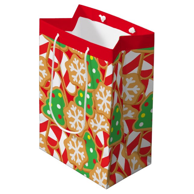 Christmas Cookies Medium Gift Bag (Front Angled)
