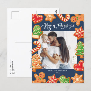 Christmas Cookies Merry One Photo Postcard