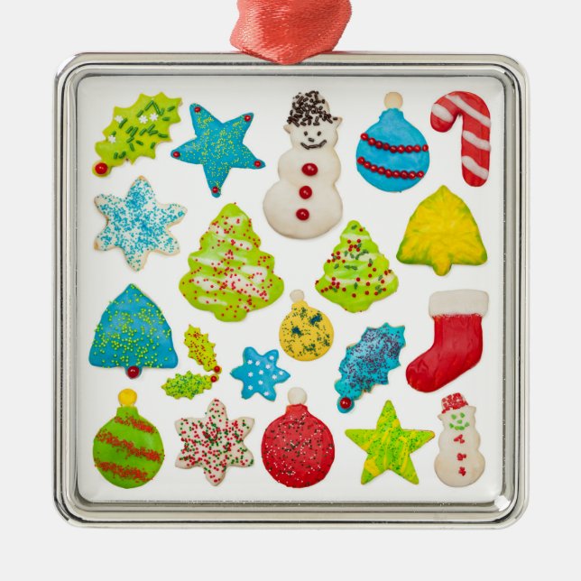 Christmas Cookies Metal Tree Decoration (Front)
