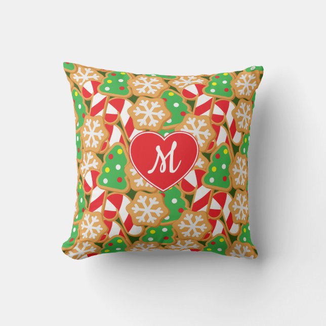 Christmas Cookies Monogram Cushion (Front)