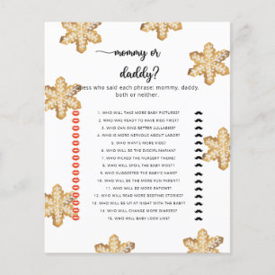 Christmas cookies mummy or daddy baby shower game