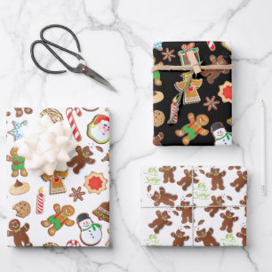 Christmas Cookies Oh Snap Gingerbread man Pattern Wrapping Paper Sheet