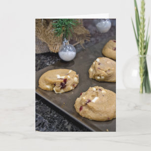 Christmas cookies on cookie sheet holiday card