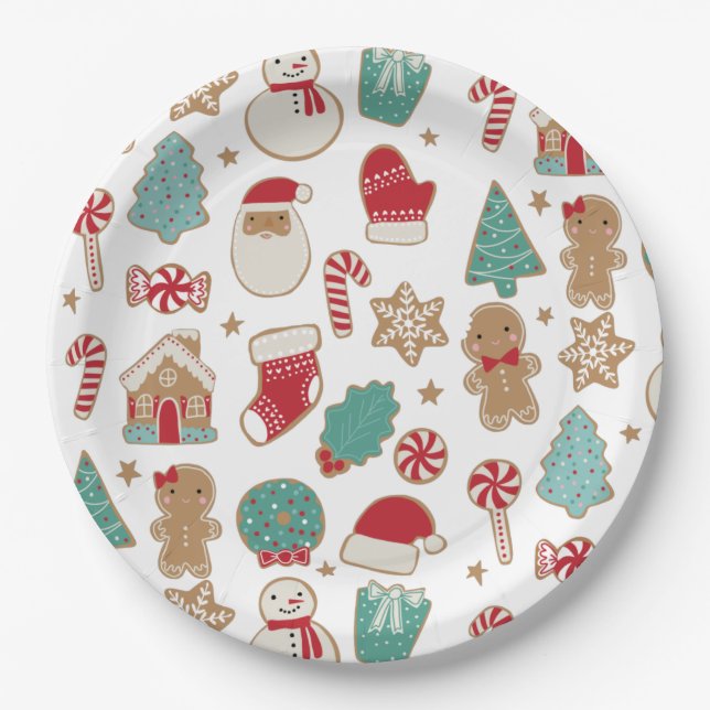 Christmas Cookies Paper Plate (Front)