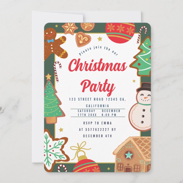 Christmas cookies Party Invitation (Front)