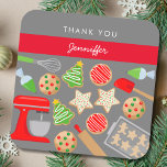 CHRISTMAS COOKIES PARTY SQUARE STICKER<br><div class="desc">Cute CHRISTMAS cookies for the perfect Halloween Cookie decorating party</div>