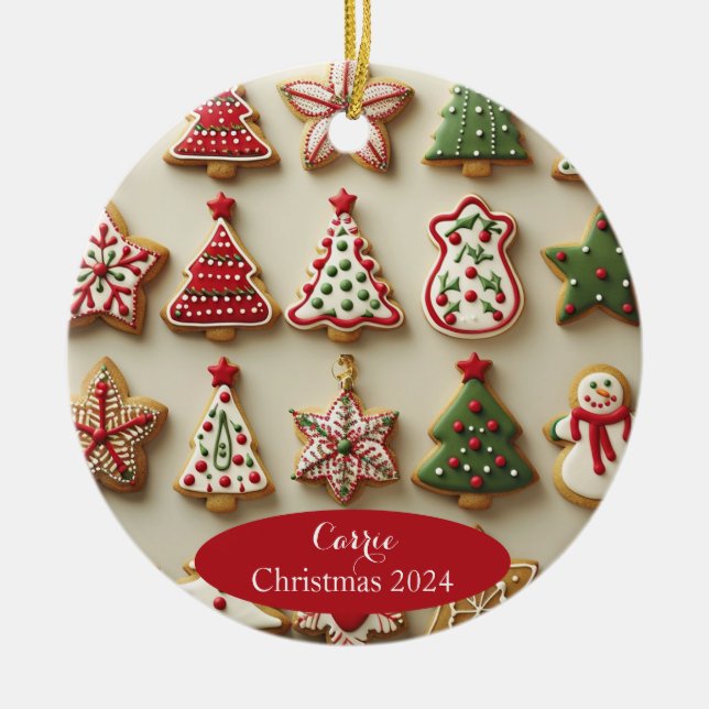 Christmas Cookies Personalised Ornament (Front)