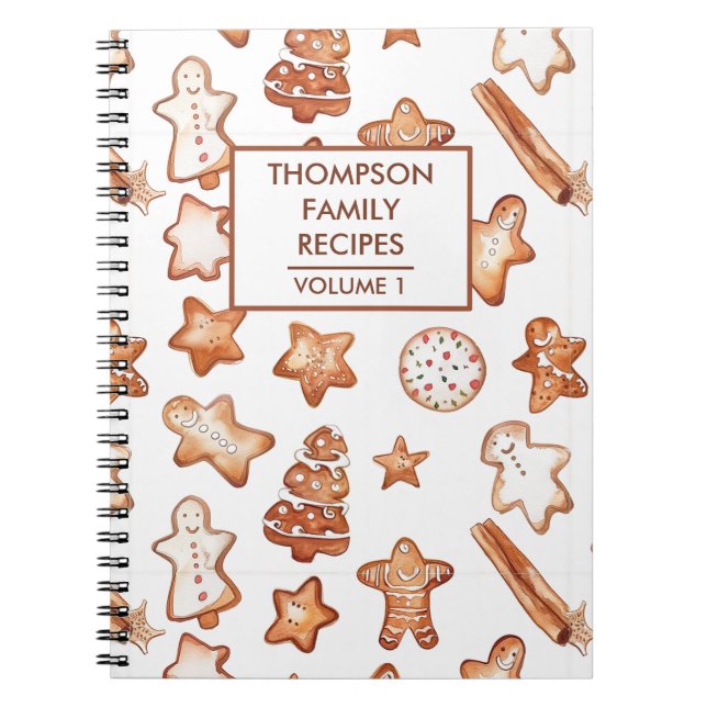 Christmas Cookies Personalised Recipe Notebook (Front)