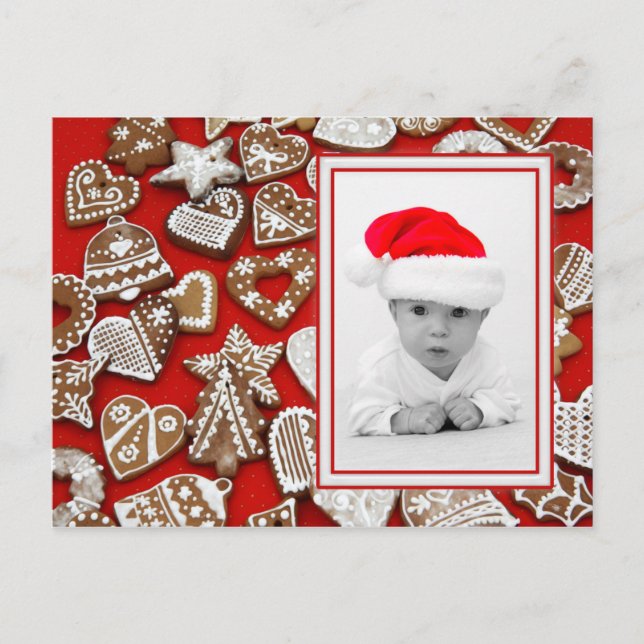 Christmas Cookies Photo Frame + your photo & ideas Holiday Postcard (Front)