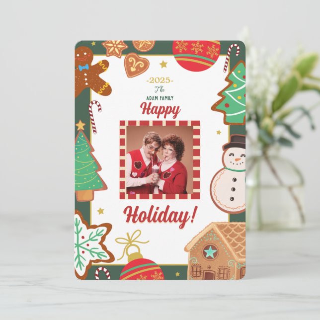 Christmas cookies Photo Holiday Card (Standing Front)