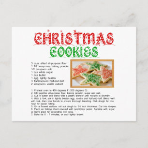 Christmas Cookies Recipe Postcard