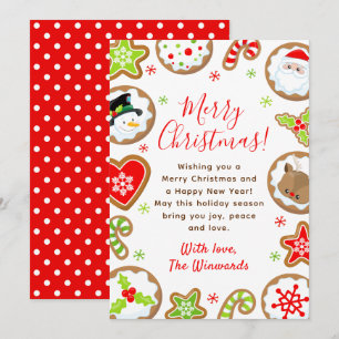 Christmas Cookies Red and Green Merry Christmas Holiday Card