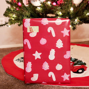 Christmas Cookies Red Wrapping Paper