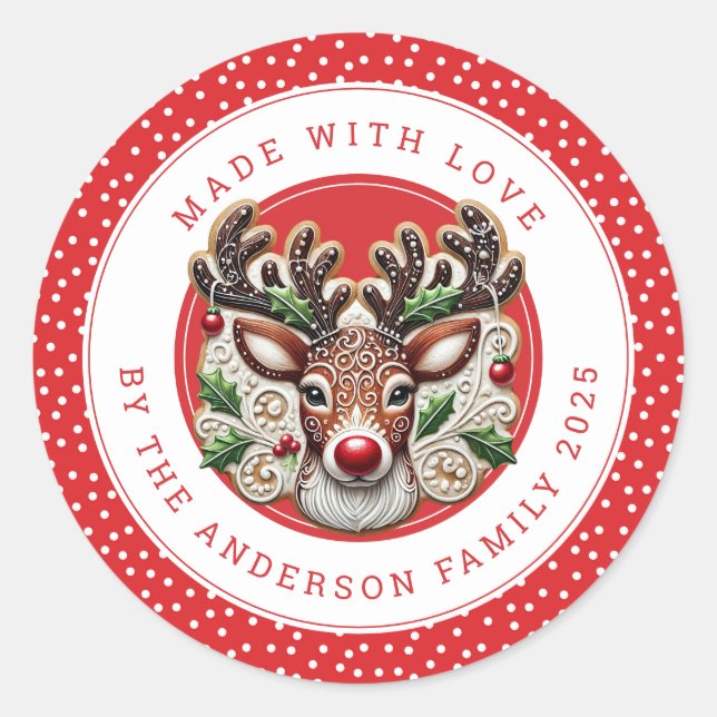 Christmas Cookies Round Stickers (Front)