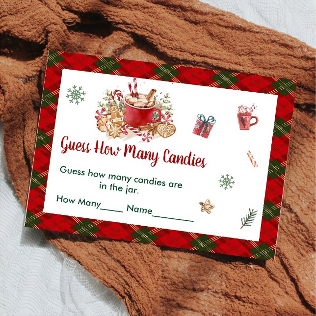 Christmas Cookies Santa Guess How Many Candies Enclosure Card (Creator Uploaded)