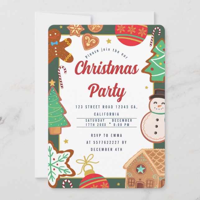 Christmas cookies theme Party Invitation (Front)