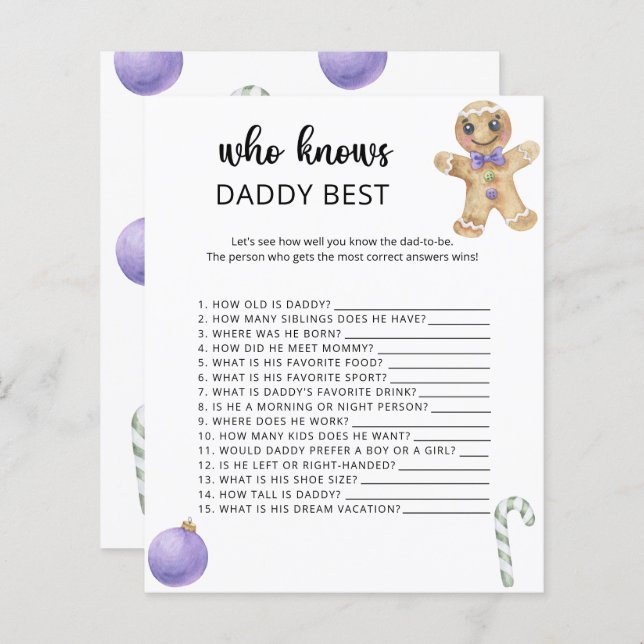 Christmas cookies Who knows Daddy best (Front/Back)