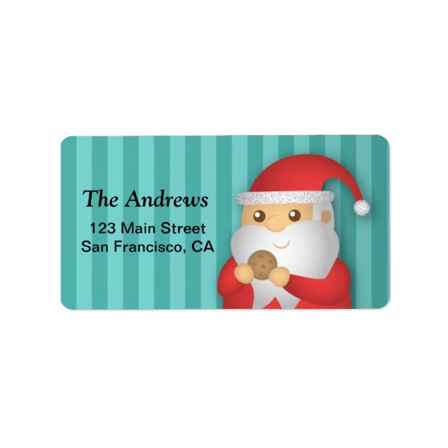 Christmas Cookies with Cute Santa for Christmas Label (Front)