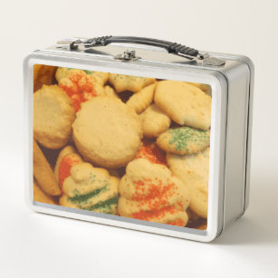 Christmas Cookies with Sugar Sprinkles Metal Lunch Box