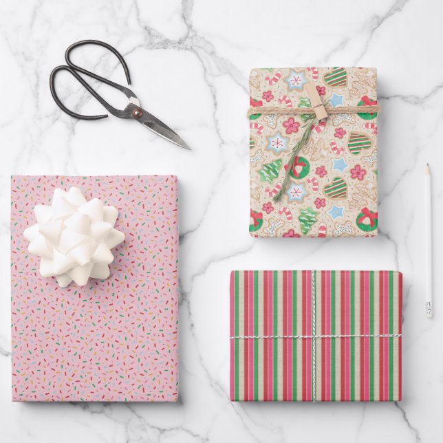 Christmas Cookies Wrapping Paper Set (Front)