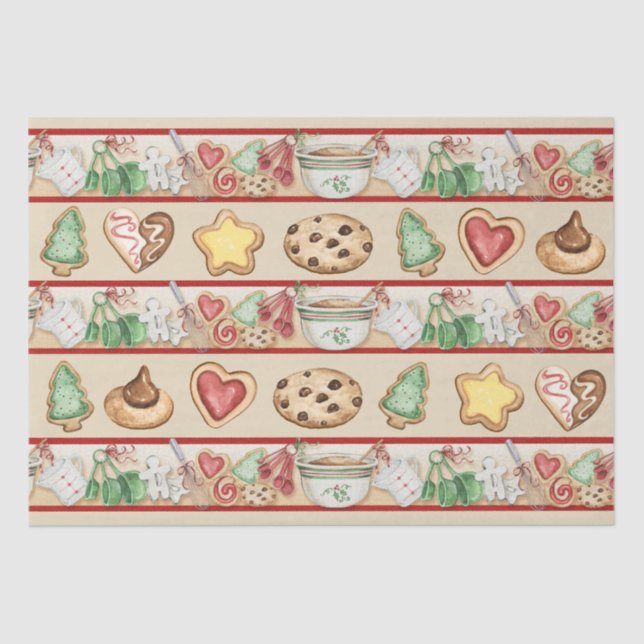 Christmas Cookies Wrapping Tissue Paper (Front)